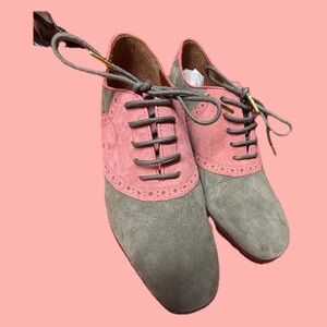 Florsheim Pink and Gray Mens two tone suede oxford